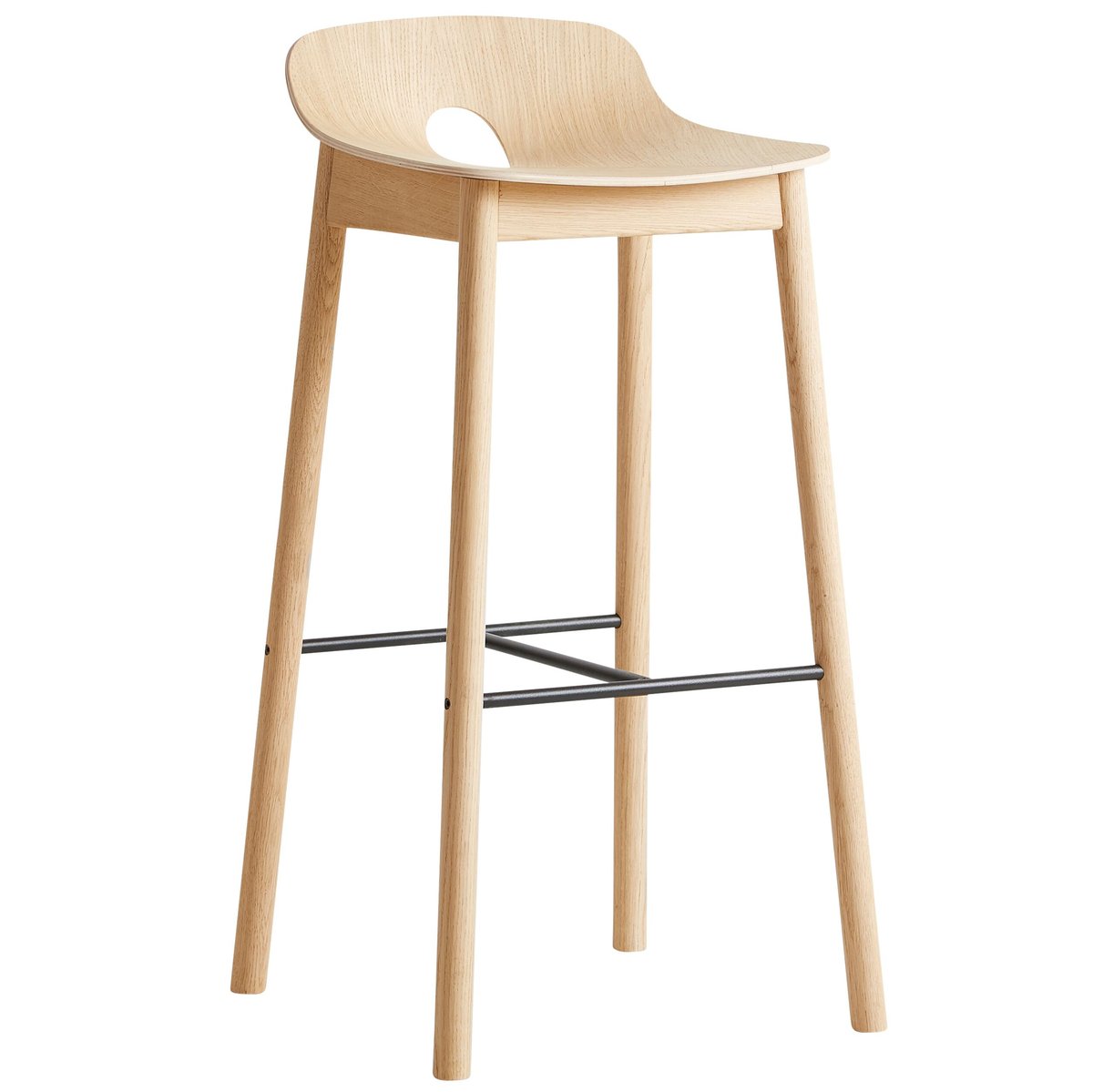 Woud Mono barkruk Witgepigmenteerd eikenhout | Scandinavisch Interieur | Barstoelen | Beige