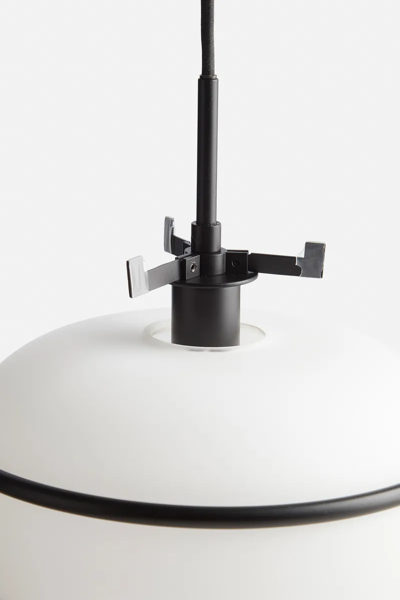 Pump hanglamp, zwart, opaal Woud