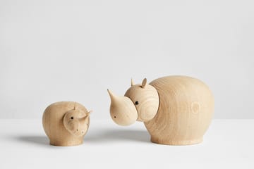 Rina houten neushoorn - Medium - Woud