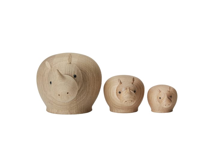 Rina houten neushoorn - Mini - Woud