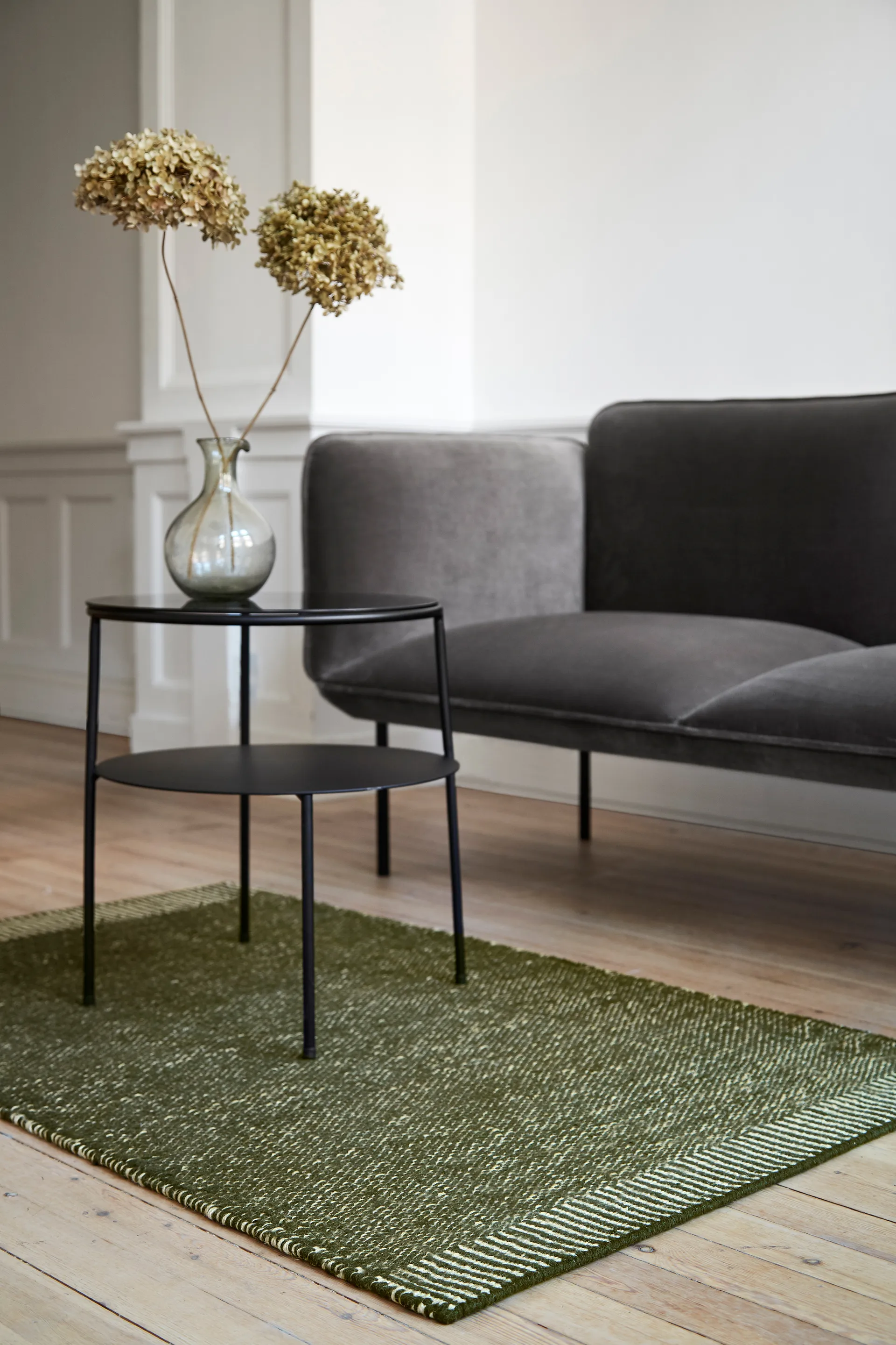 Rombo vloerkleed mosgroen, 90x140 cm Woud