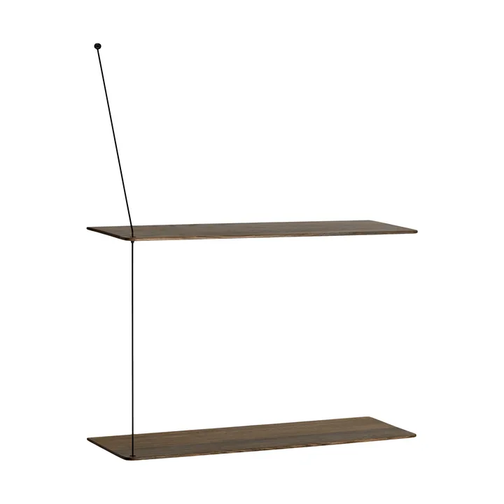 Stedge plank - Gerookt eik-zwart, 2 legplanken, 60 cm - Woud