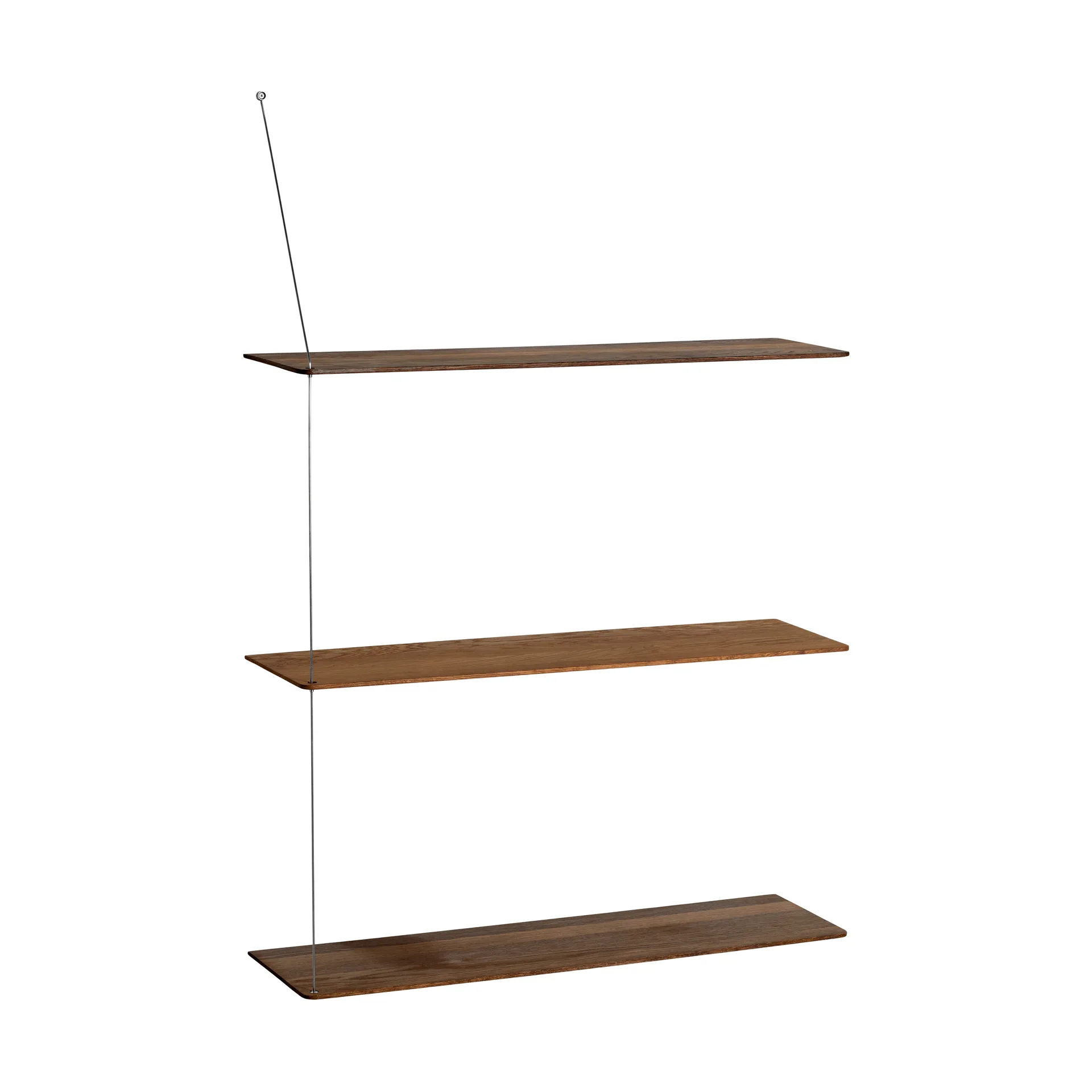 Stedge plank, Gerookt eiken-geborsteld staal, 80 cm, 3 legplanken Woud