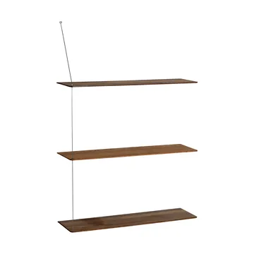 Stedge plank - Gerookt eiken-geborsteld staal, 80 cm, 3 legplanken - Woud