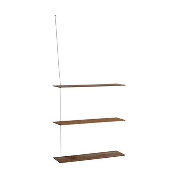 Stedge plank - Gerookt eiken-geborsteld staal, 80 cm, 3 legplanken - Woud