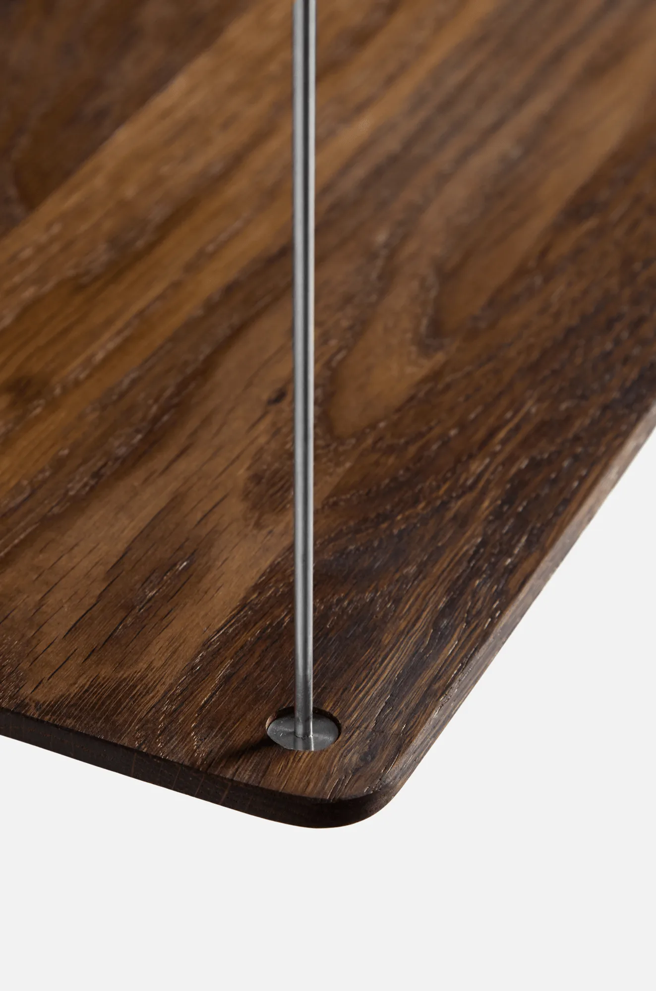 Stedge plank, Gerookt eiken-geborsteld staal, 80 cm, 3 legplanken Woud