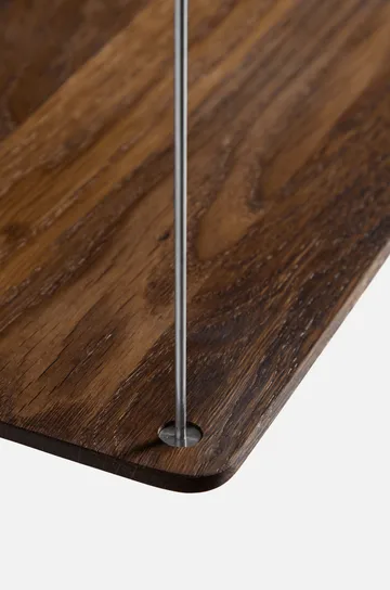 Stedge plank - Gerookt eiken-geborsteld staal, 80 cm, 3 legplanken - Woud