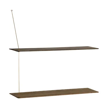 Stedge plank - Gerookt eiken-messing, 80 cm, 2 legplanken - Woud