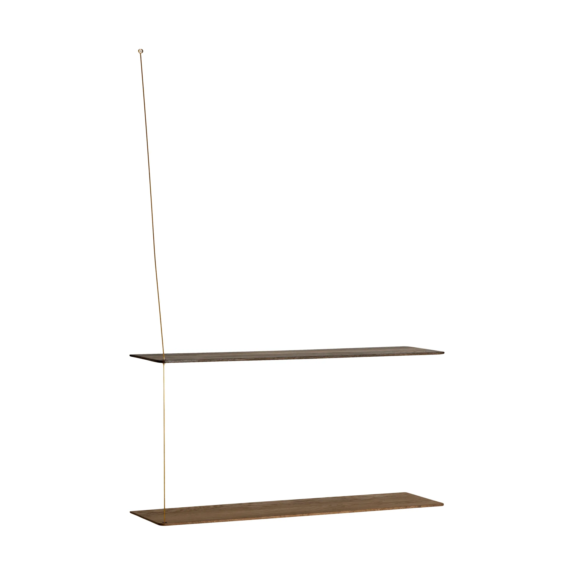 Stedge plank, Gerookt eiken-messing, 80 cm, 2 legplanken Woud