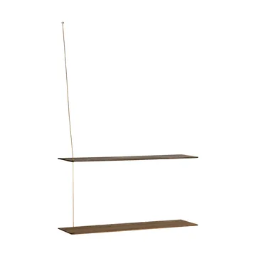 Stedge plank - Gerookt eiken-messing, 80 cm, 2 legplanken - Woud