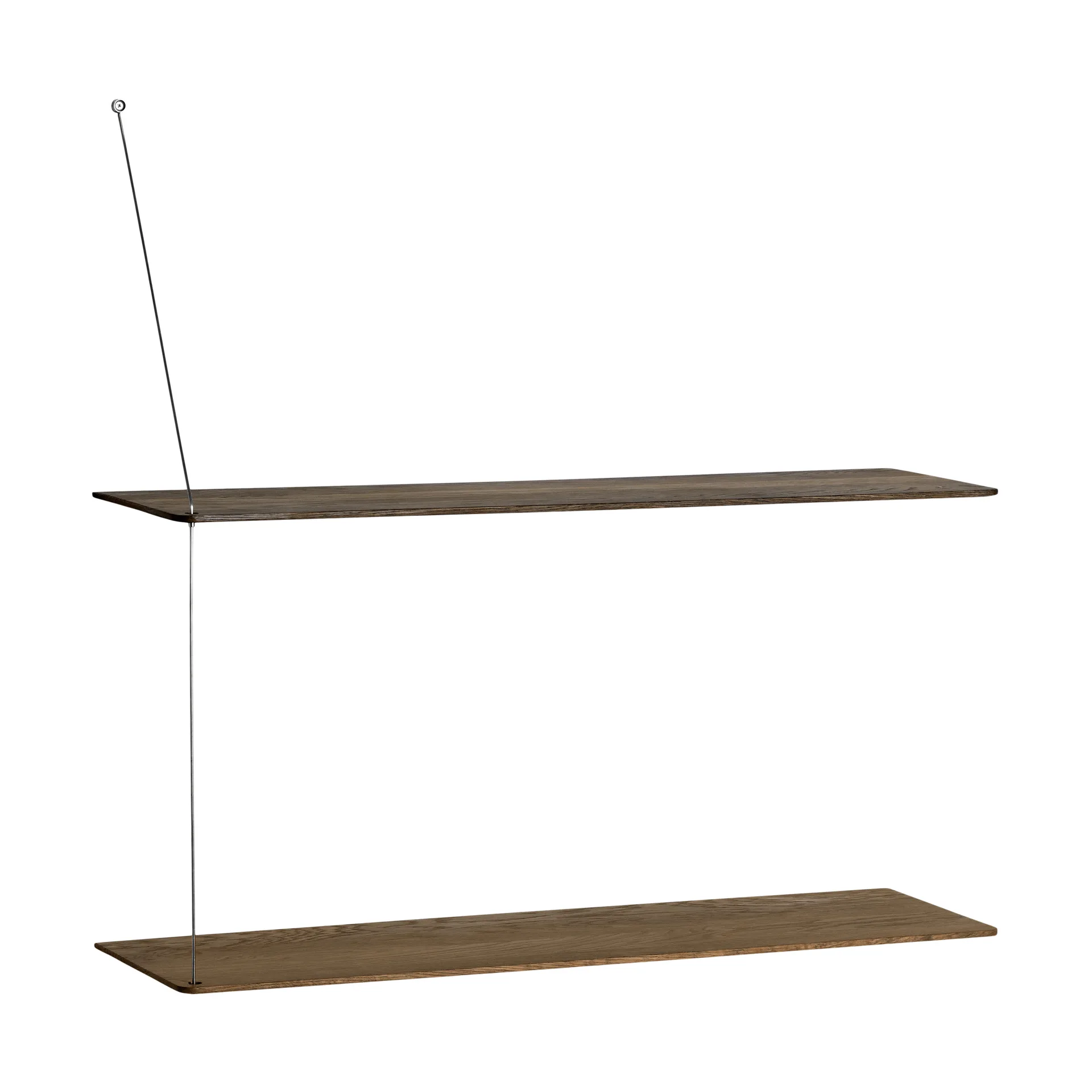 Stedge plank, Gerookte eik-geborsteld staal, 80 cm, 2 legplanken Woud
