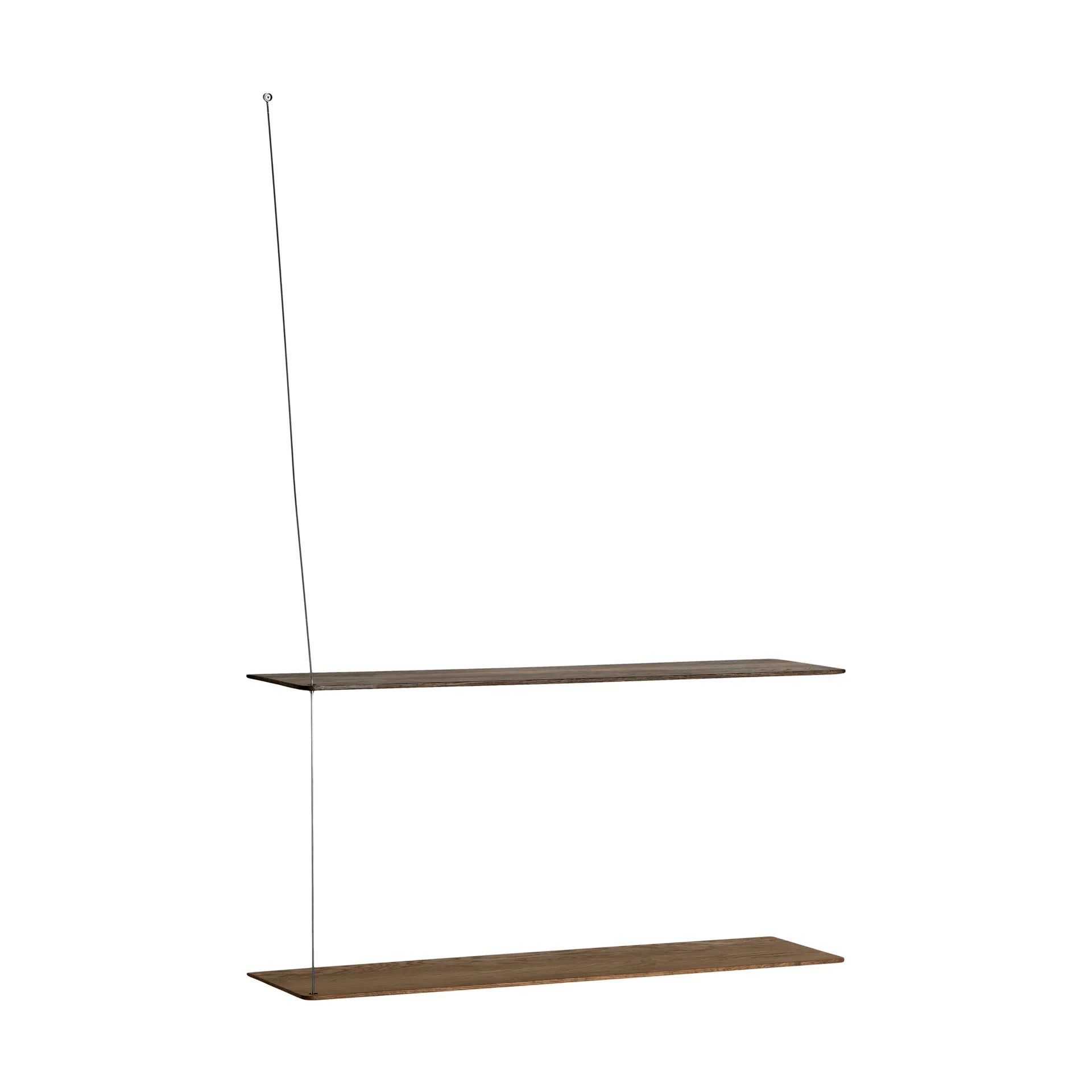 Stedge plank, Gerookte eik-geborsteld staal, 80 cm, 2 legplanken Woud