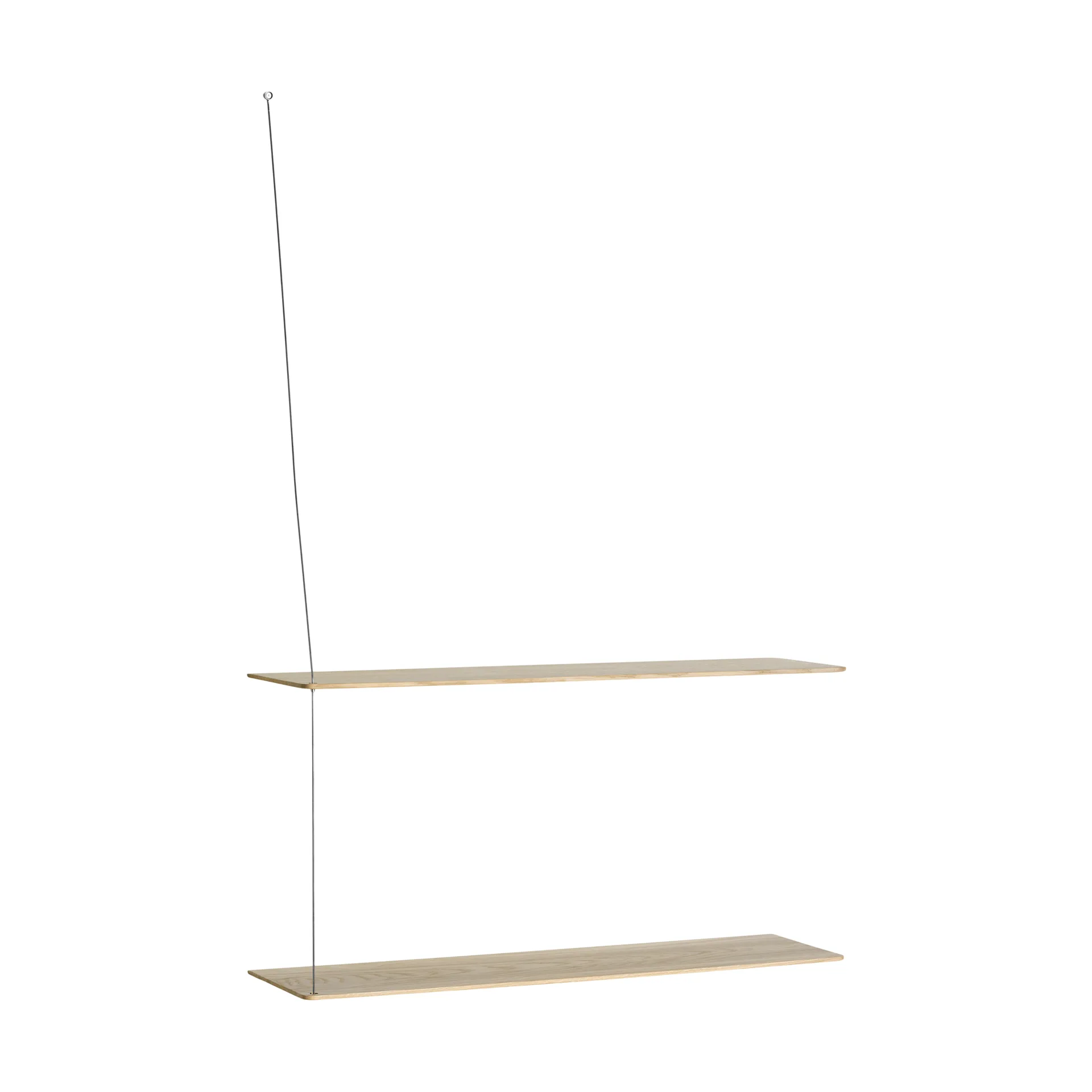 Stedge plank, Witgebeitst eik-geborsteld staal, 80 cm, 2 legplanken Woud