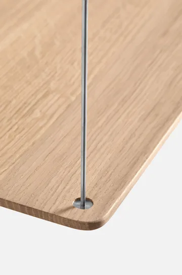 Stedge plank - Witgebeitst eik-geborsteld staal, 80 cm, 2 legplanken - Woud
