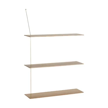 Stedge plank - Witgebeitst eik-messing, 80 cm, 3 legplanken - Woud