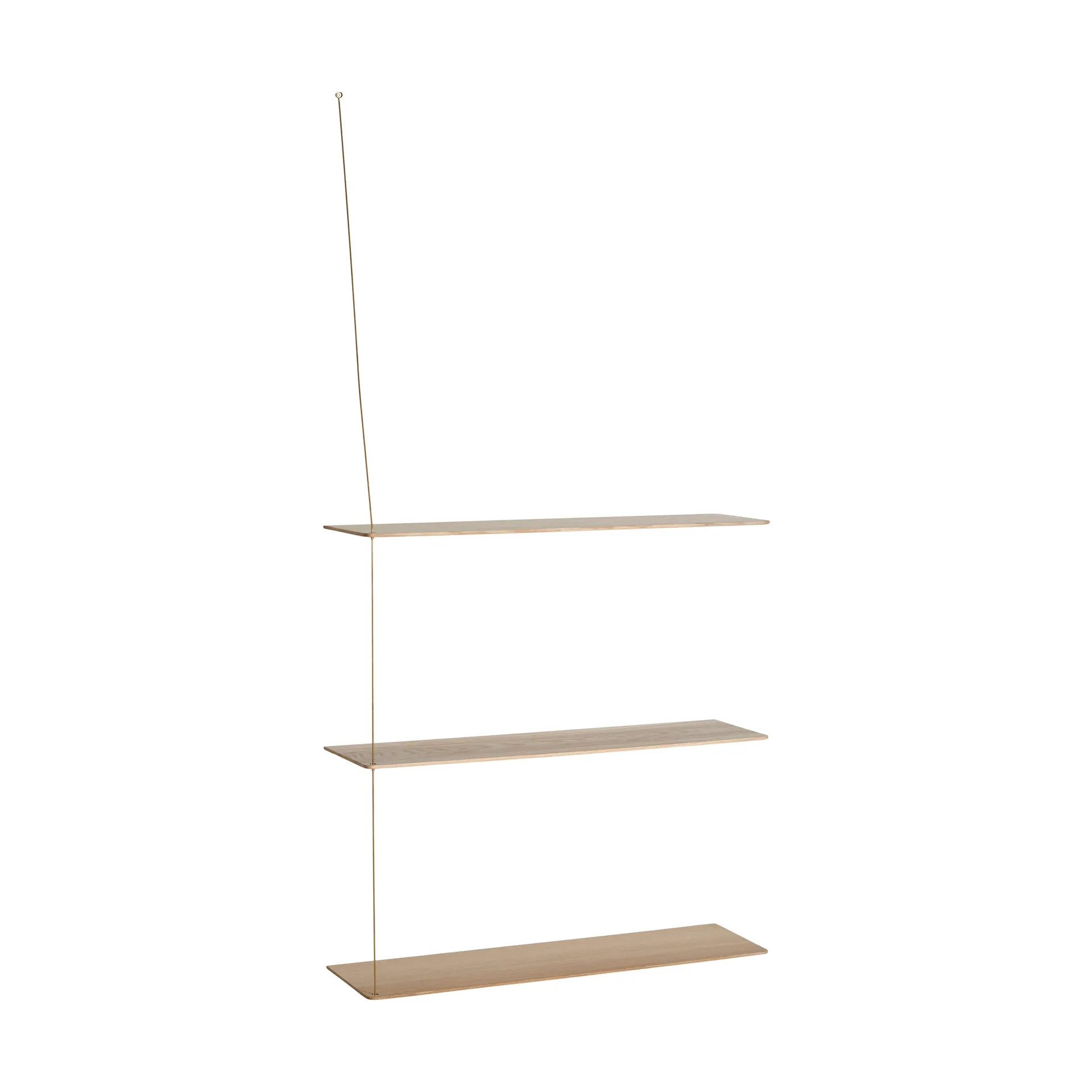 Stedge plank, Witgebeitst eik-messing, 80 cm, 3 legplanken Woud