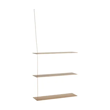 Stedge plank - Witgebeitst eik-messing, 80 cm, 3 legplanken - Woud