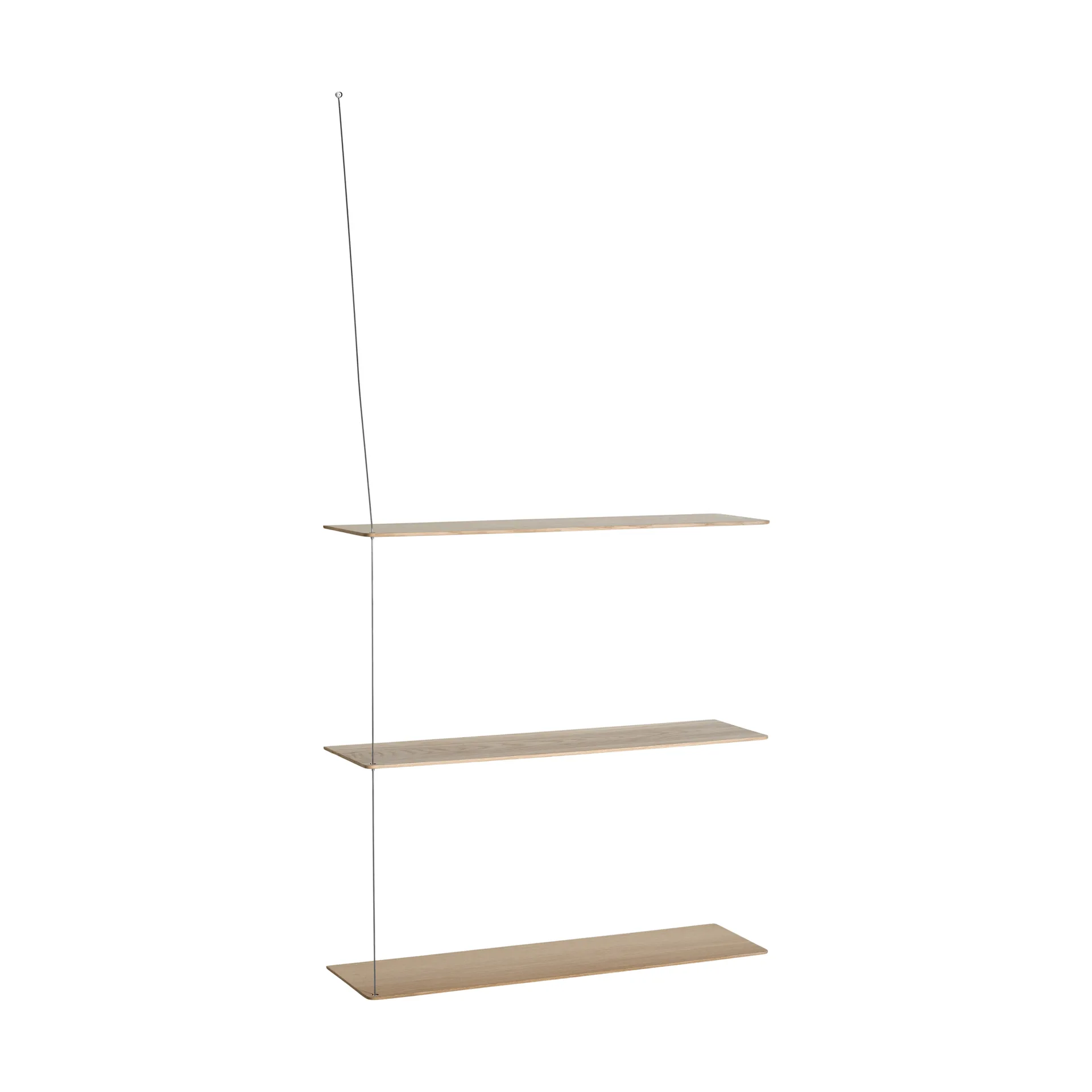 Stedge plank, Witgeolied eik-geborsteld staal, 80 cm, 3 legplanken Woud