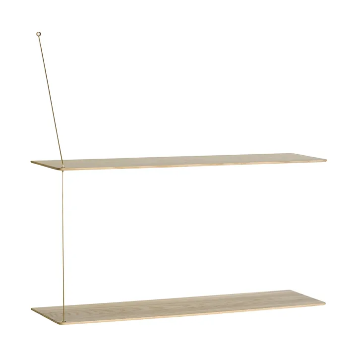 Stedge plank - Witgepigmenteerd eik-messing, 80 cm, 2 legplanken - Woud