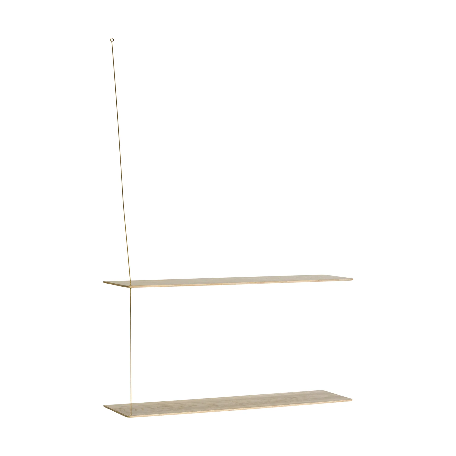 Stedge plank, Witgepigmenteerd eik-messing, 80 cm, 2 legplanken Woud