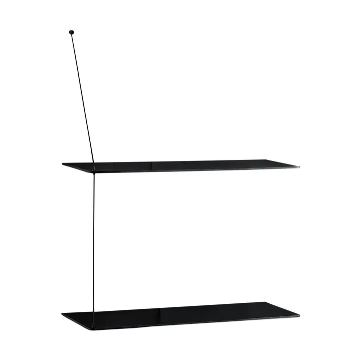 Stedge plank - Zwart eik-zwart, 2 legplanken, 60 cm - Woud