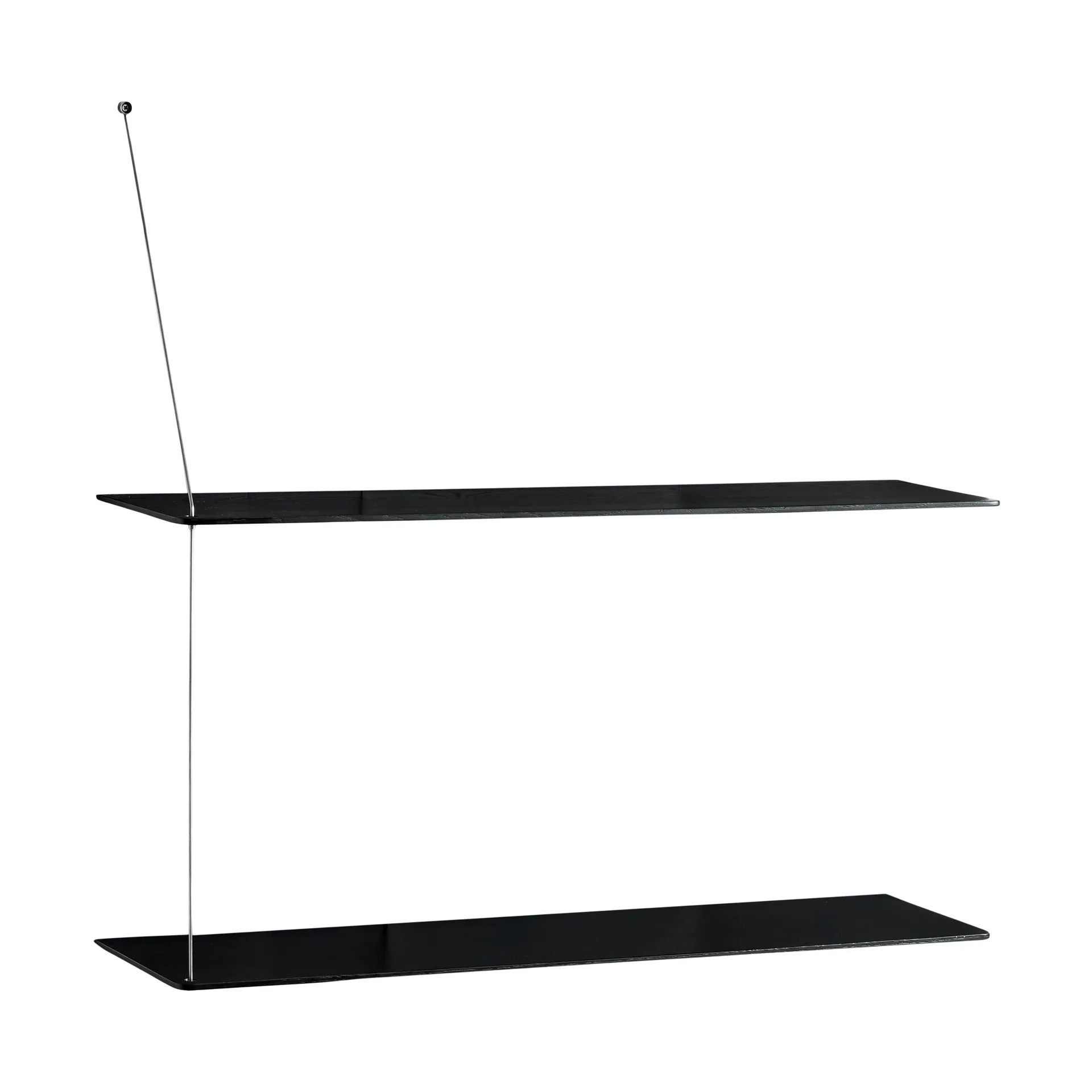 Stedge plank, Zwart eiken-geborsteld staal, 80 cm, 2 legplanken Woud