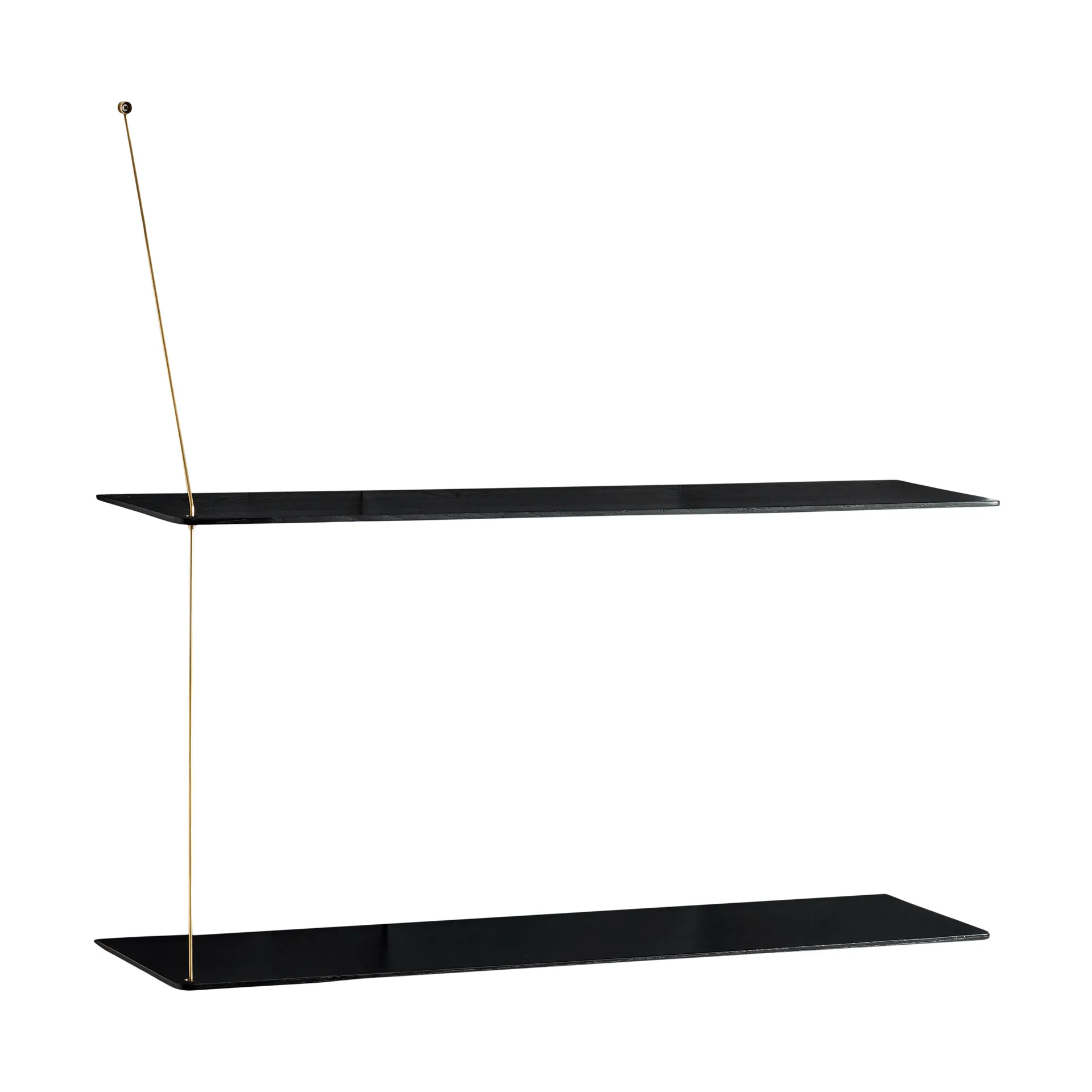 Stedge plank, Zwart eiken-messing, 80 cm, 2 legplanken Woud