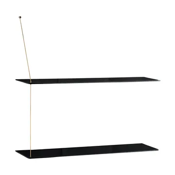Stedge plank - Zwart eiken-messing, 80 cm, 2 legplanken - Woud