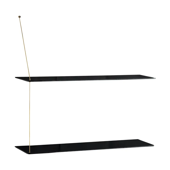 Stedge plank - Zwart eiken-messing, 80 cm, 2 legplanken - Woud
