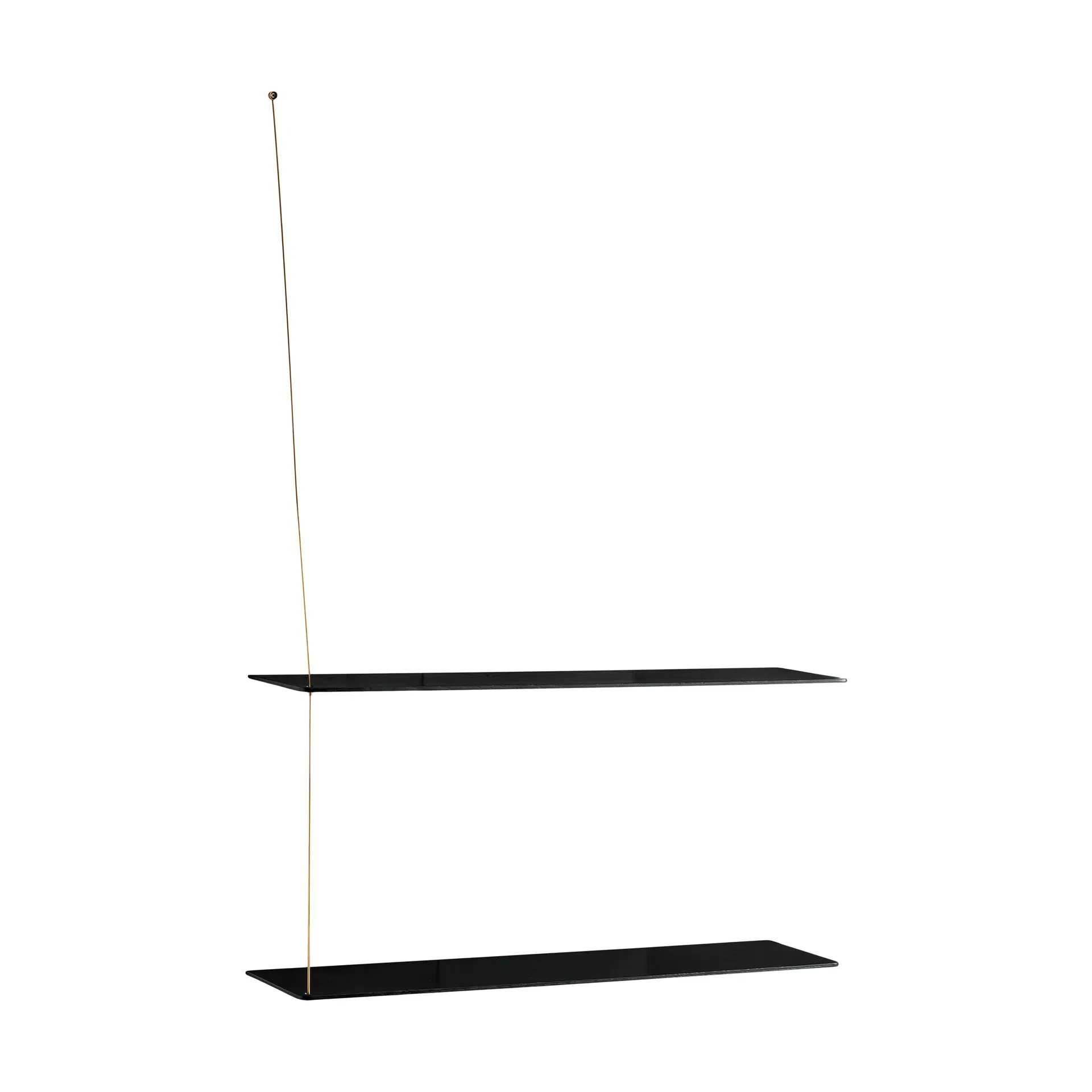 Stedge plank, Zwart eiken-messing, 80 cm, 2 legplanken Woud