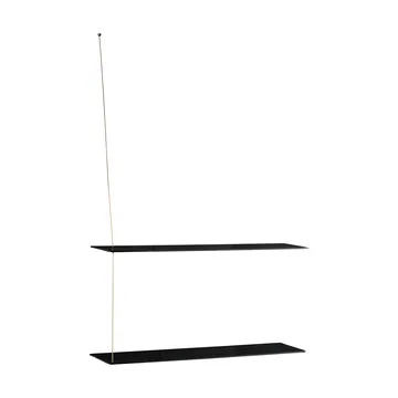 Stedge plank - Zwart eiken-messing, 80 cm, 2 legplanken - Woud