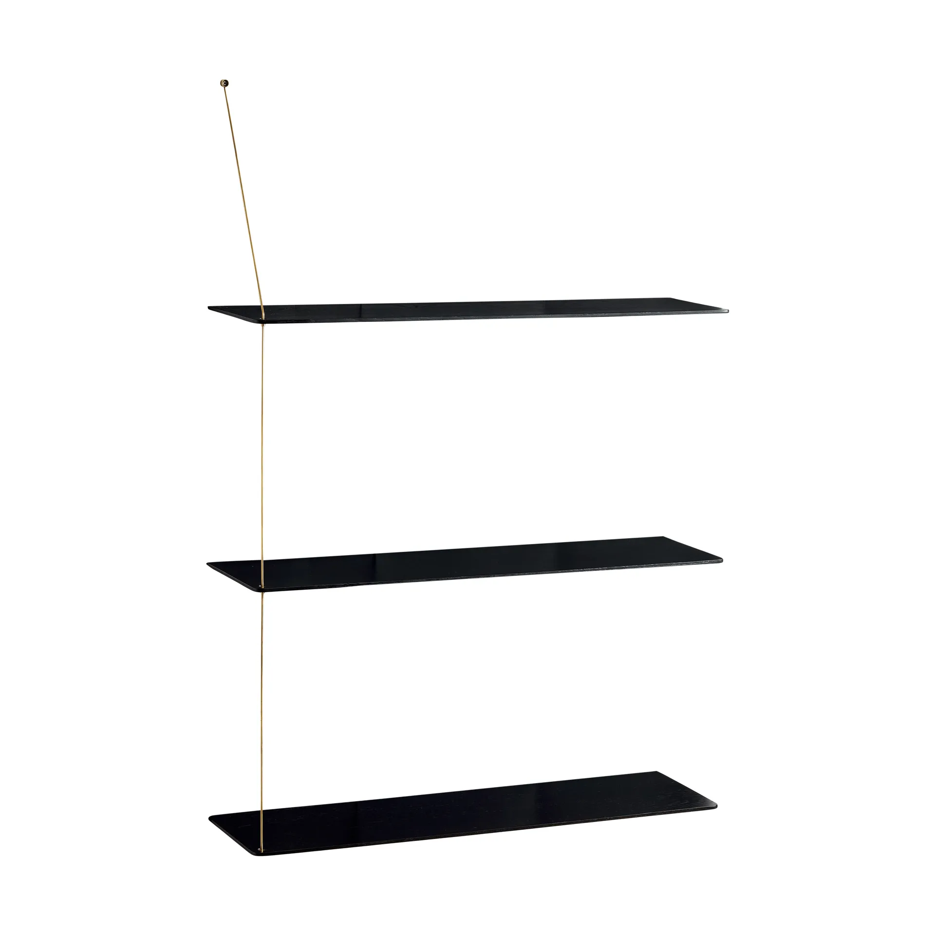 Stedge plank, Zwart eiken-messing, 80 cm, 3 legplanken Woud