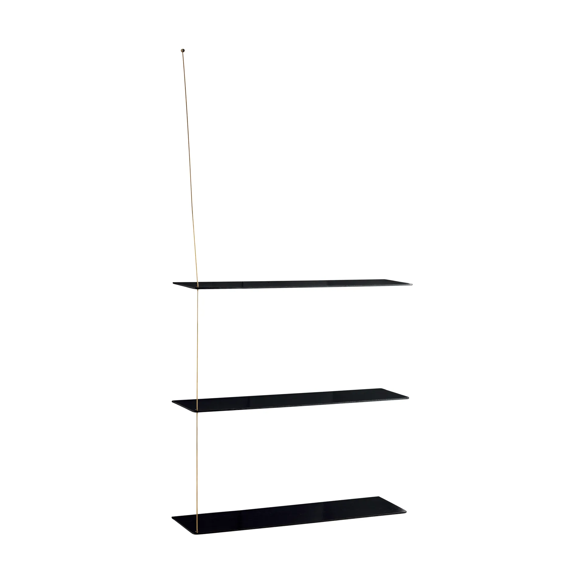 Stedge plank, Zwart eiken-messing, 80 cm, 3 legplanken Woud
