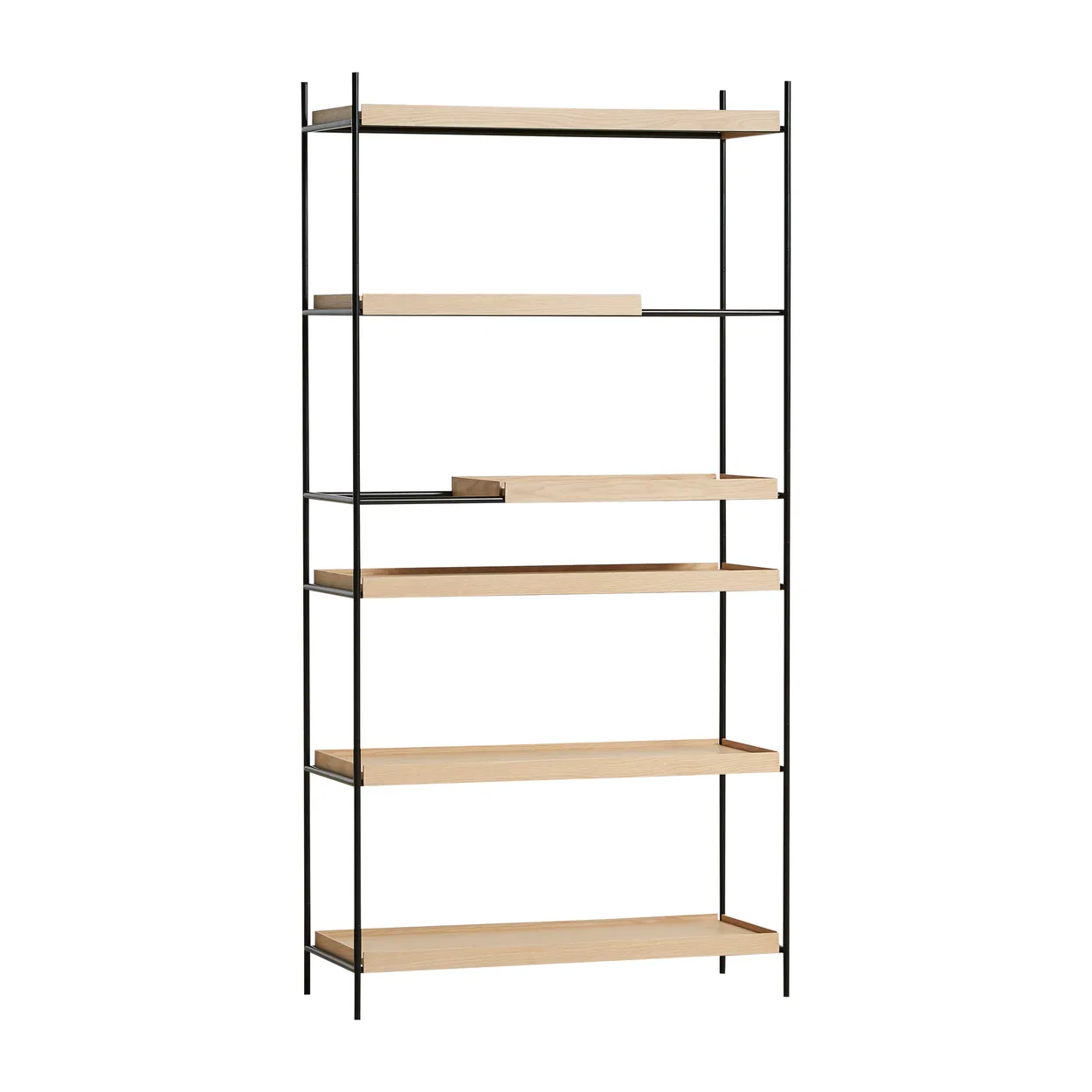 Woud Tray rek hoog eikenhout, 100x201 cm Style 1 | Scandinavisch Interieur | Planken & planksystemen | Beige