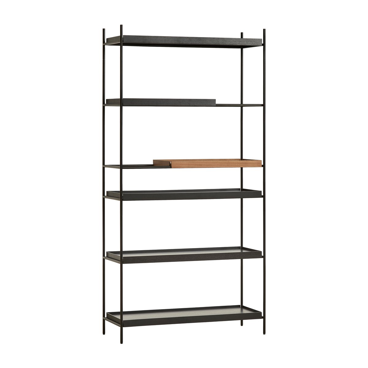 Woud Tray rek hoog walnoot, 100x201 cm Style 5 | Scandinavisch Interieur | Planken & planksystemen | Bruin