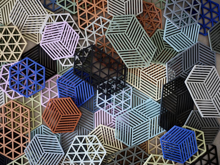 Hexagon pannenonderzetter groot, Fog blue Zone Denmark