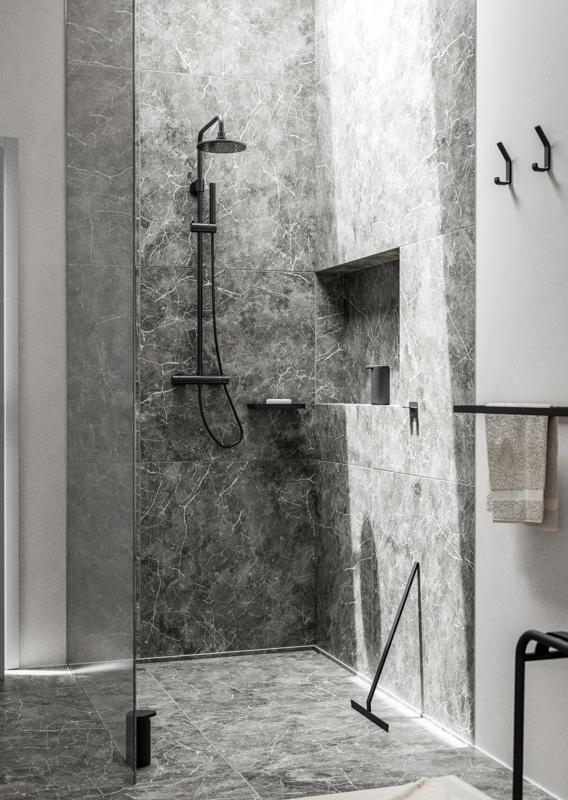 RIM handdoekstang dubbel 12x70 cm, Black Zone Denmark