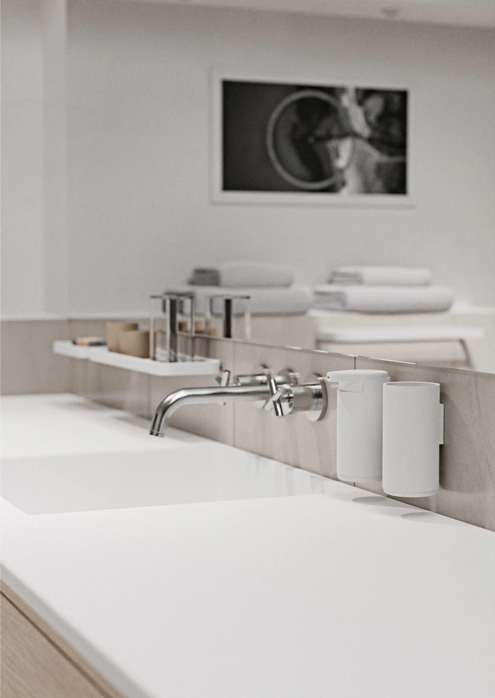 RIM tandenborstelbeker met wandhouder 13,6 cm, White Zone Denmark