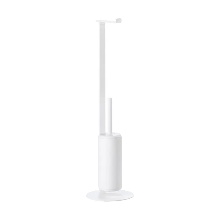 Rim toiletpapierhouder met borstel - wit - Zone Denmark