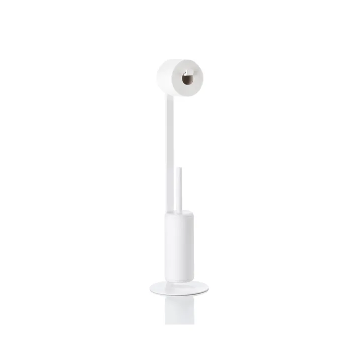 Rim toiletpapierhouder met borstel - wit - Zone Denmark