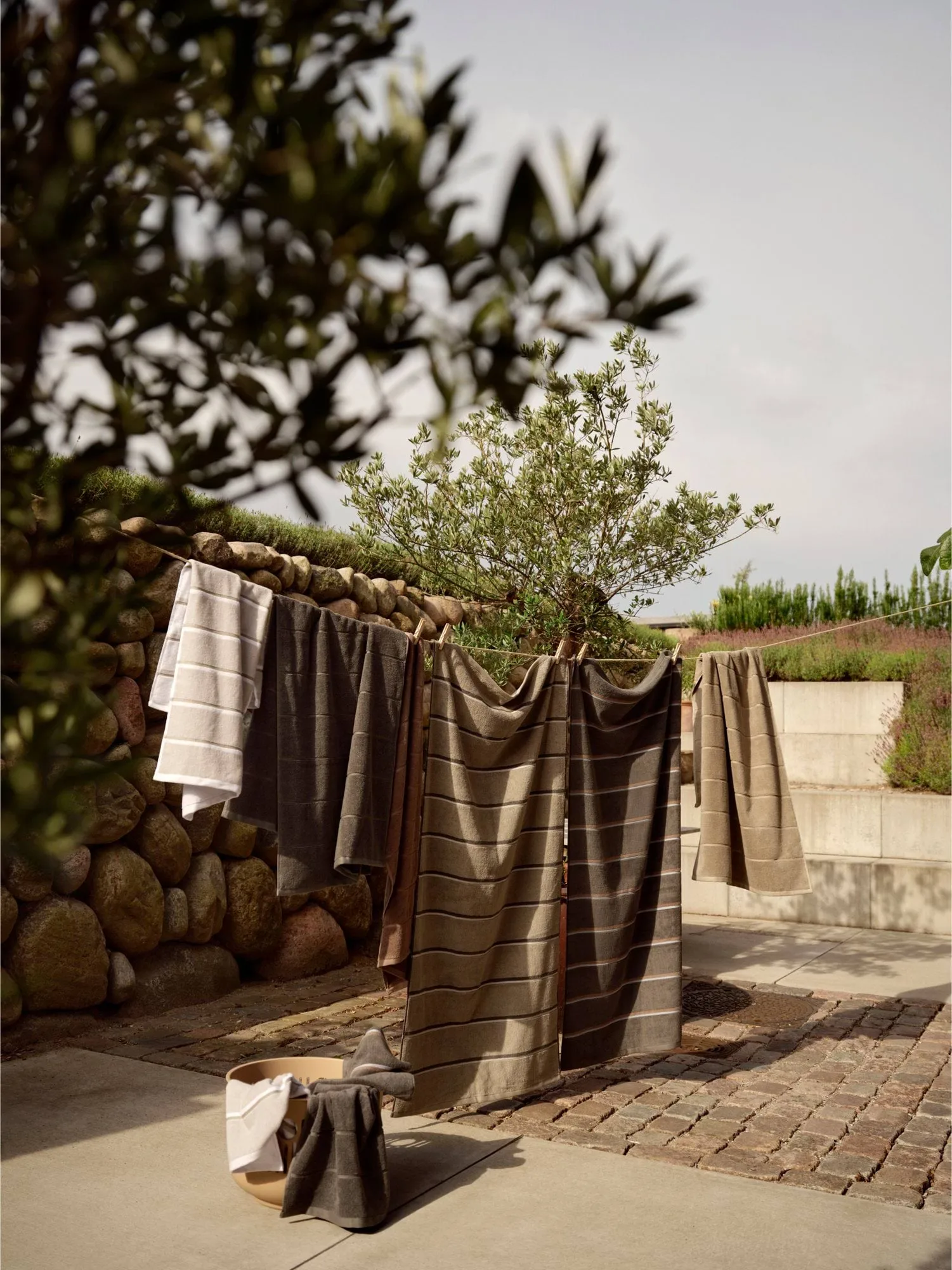 Sauna handdoek, Grey-blue fog-soft grey, 70x140 cm Zone Denmark