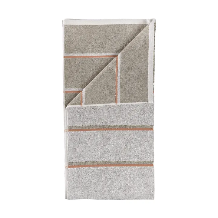 Sauna handdoek - Soft grey-eucalyptus-terracotta, 50x100 cm - Zone Denmark