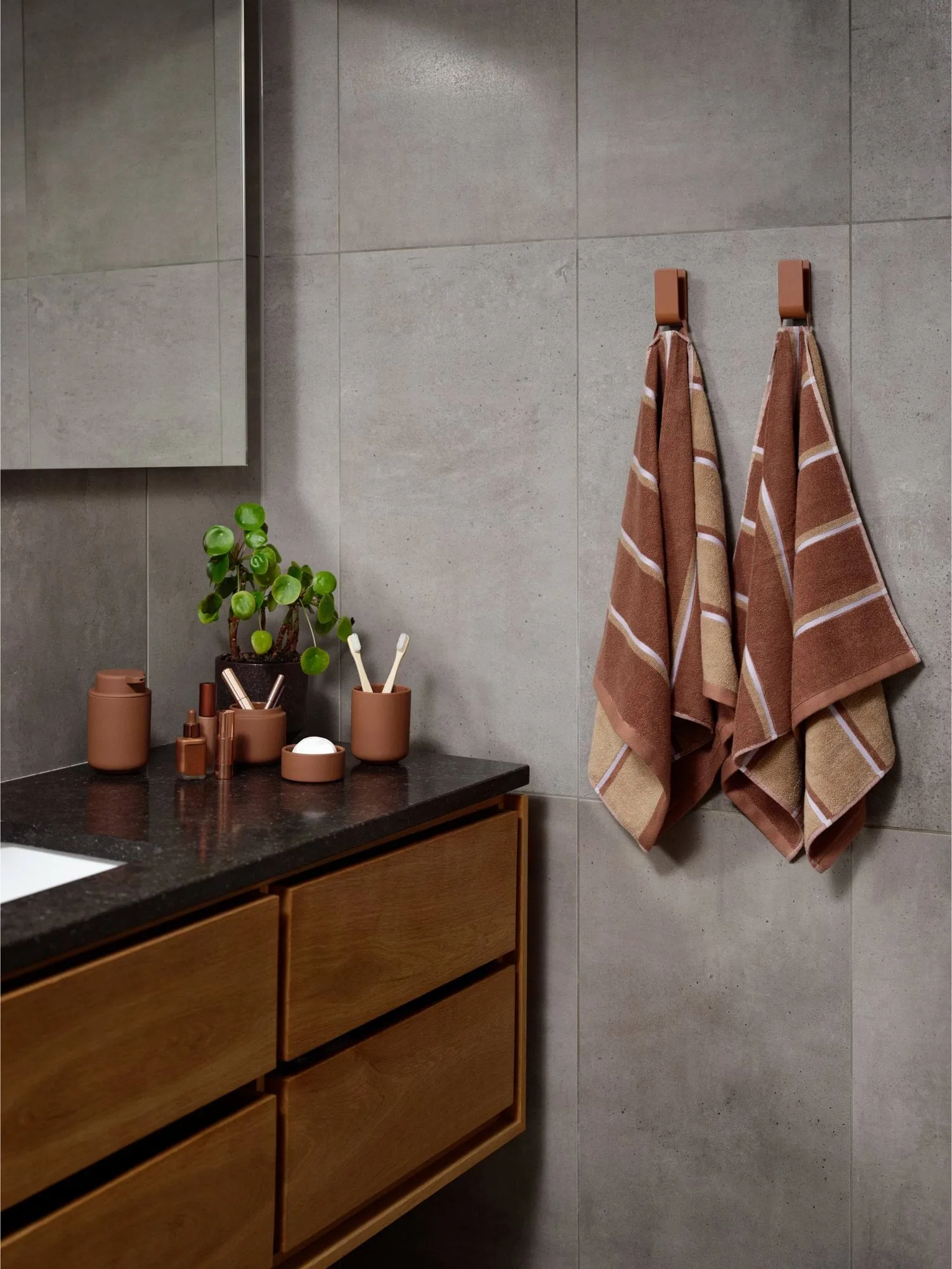 Sauna handdoek, Terracotta-camel-lupine, 50x100 cm Zone Denmark