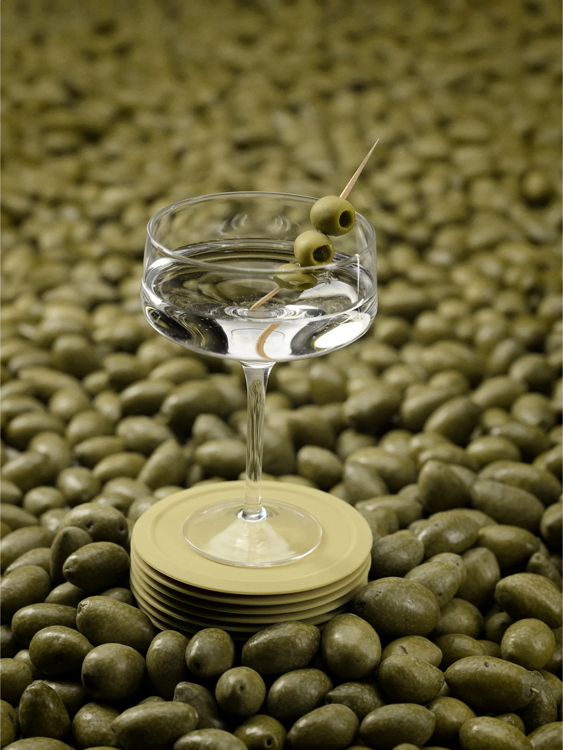 Singles glasonderzetter 6-pack met houder, Leek Green Zone Denmark