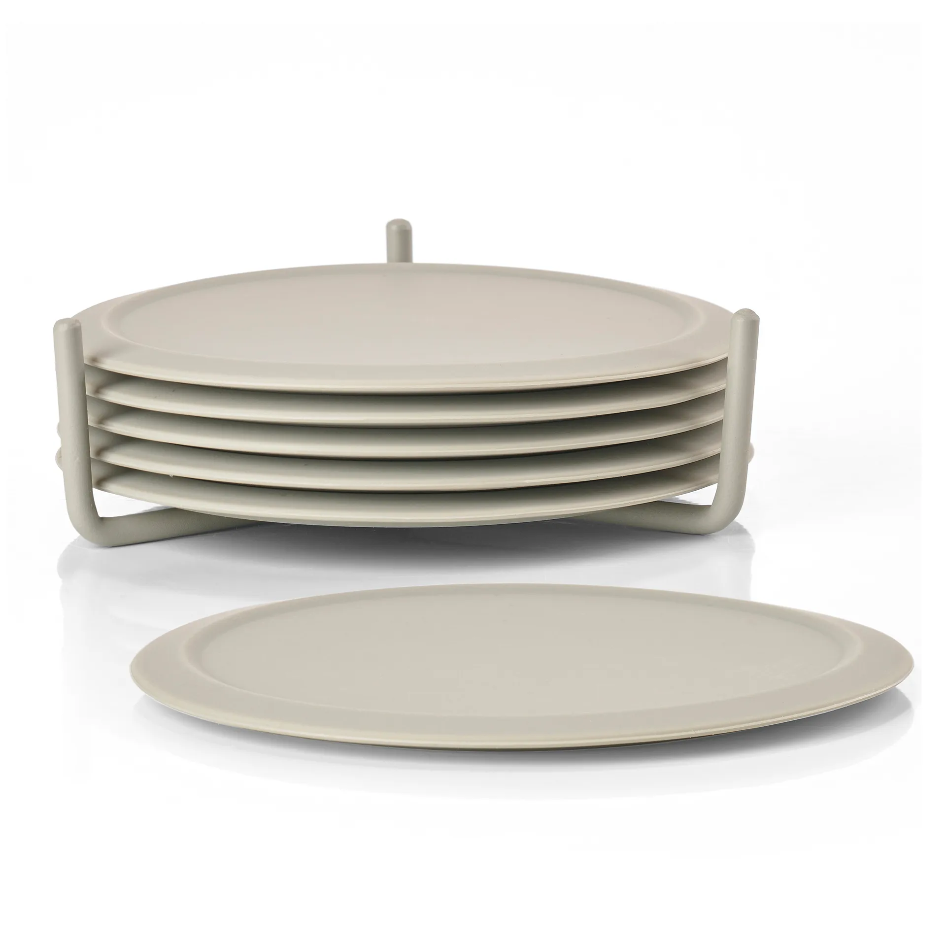 Singles glasonderzetter 6-pack met houder, Mud Zone Denmark