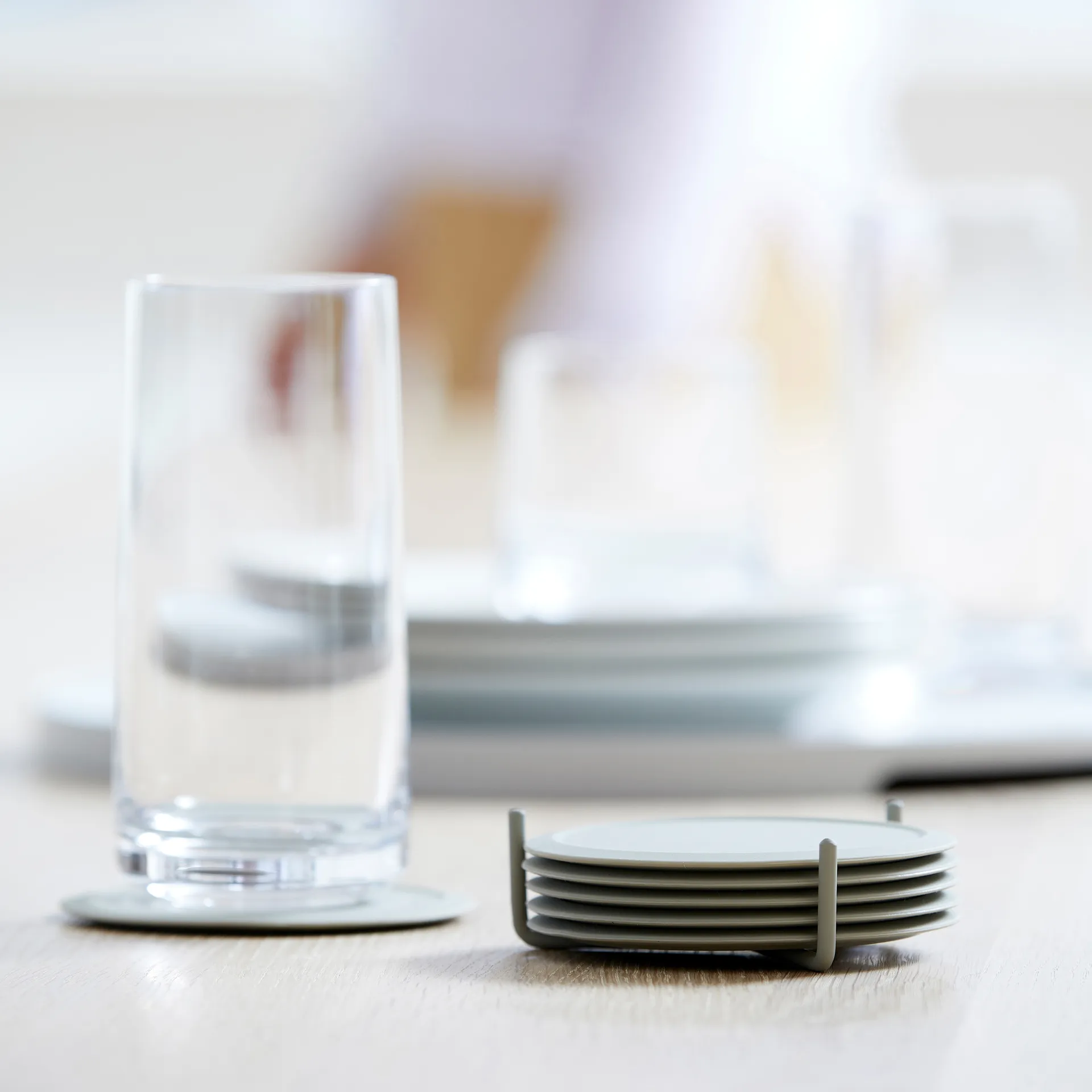 Singles glasonderzetter 6-pack met houder, Mud Zone Denmark