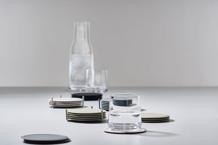 Singles glasonderzetter 6-pack met houder, Warm grey Zone Denmark