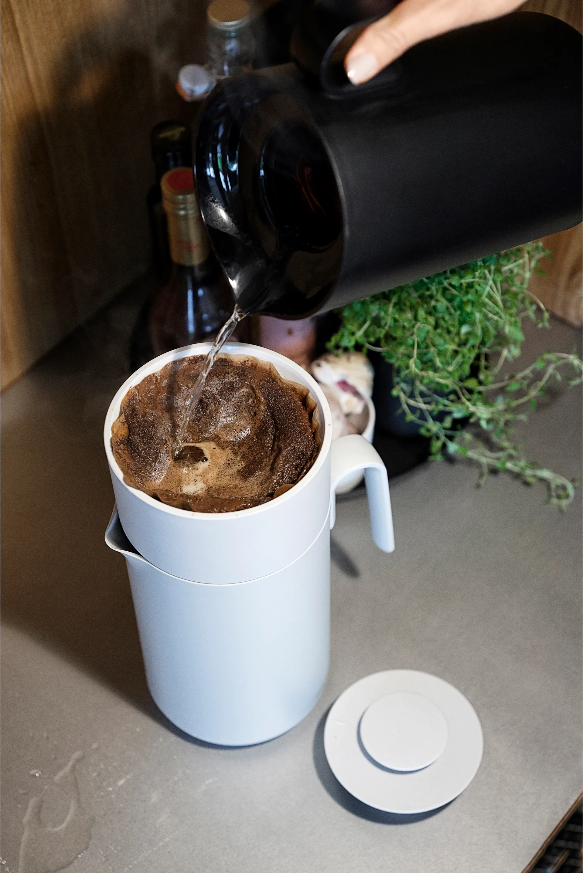 Singles koffiefilter voor thermoskan, Warm grey Zone Denmark