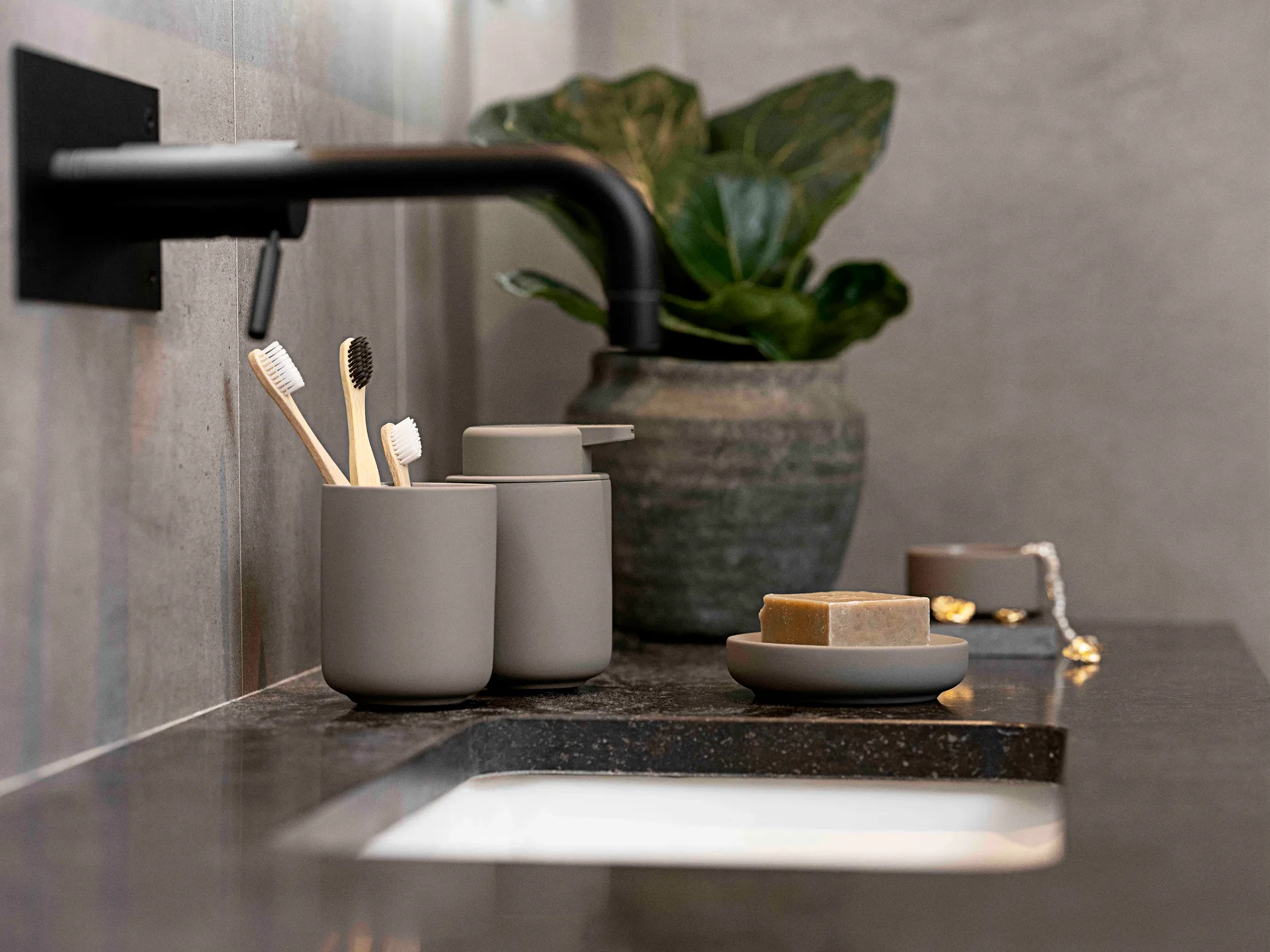 Ume tandenborstelbeker, Taupe Zone Denmark