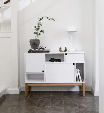 Citti 6x3 kast - white, onderstel in matgelakt eikenhout - Zweed